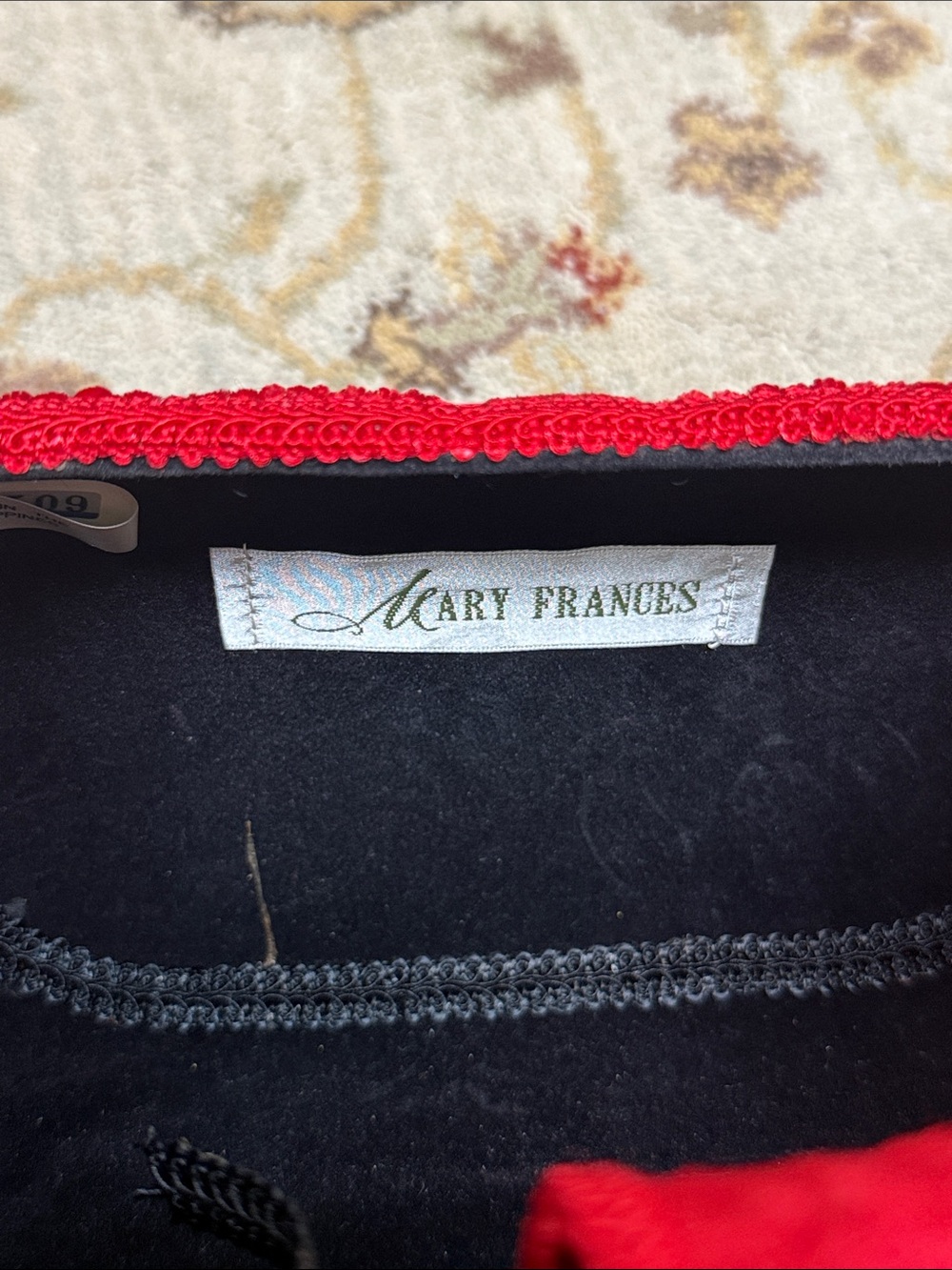 Mary Frances Red, Black & Green Beaded Holiday Mini Bag - Picture 4 of 5
